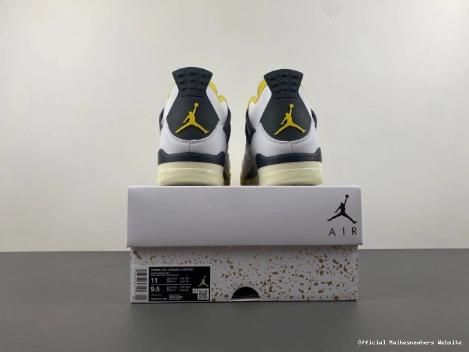 Official Maikesneakers 4 Jordan Vivid Sulfur Air AQ9129-101 WNNS 0817